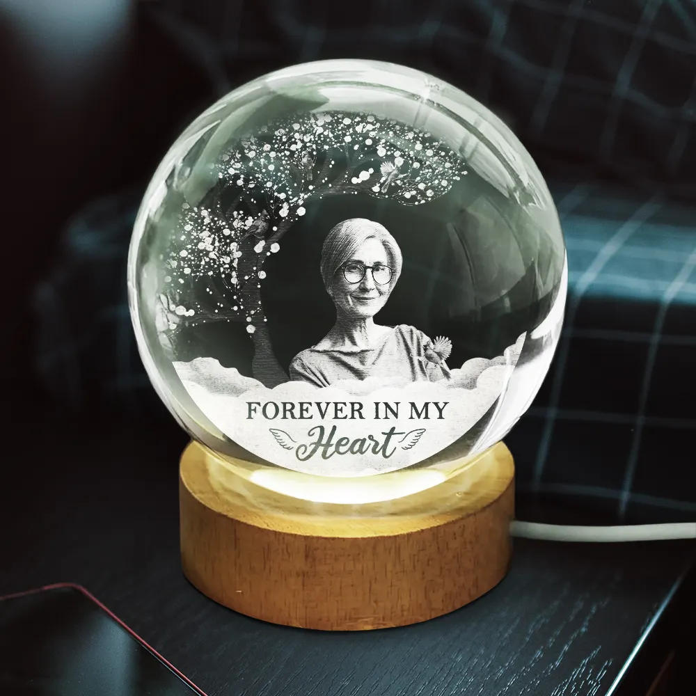 Custom Photo I'm Always With You - Personalized Crystal Globe Lamp - Image 4