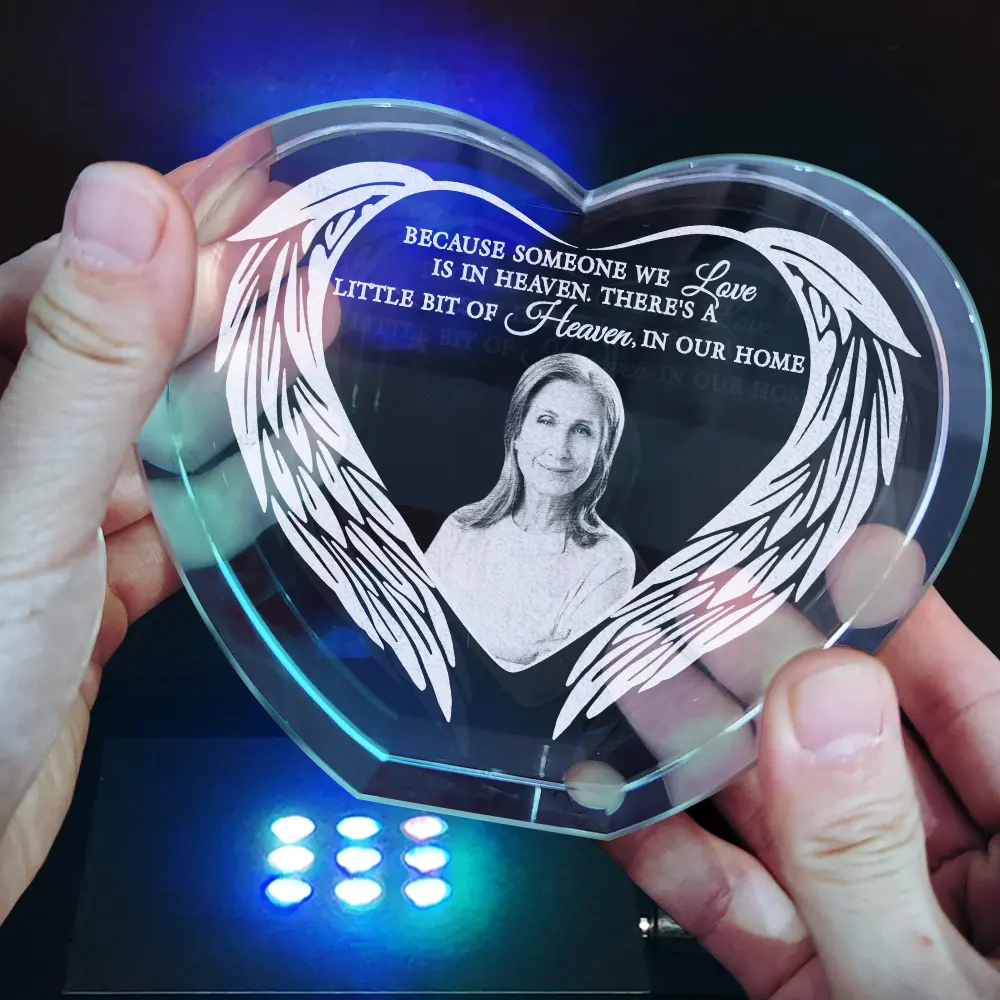 Custom Photo I'm Always With You - Personalized Crystal Heart - Image 5