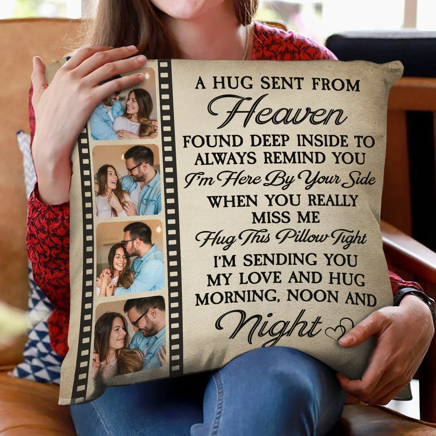 Custom Photo I'm Here By Your Side - Memorial Gift For Family, Mom, Dad, Siblings, Friends - Personalized Pillow - Image 2