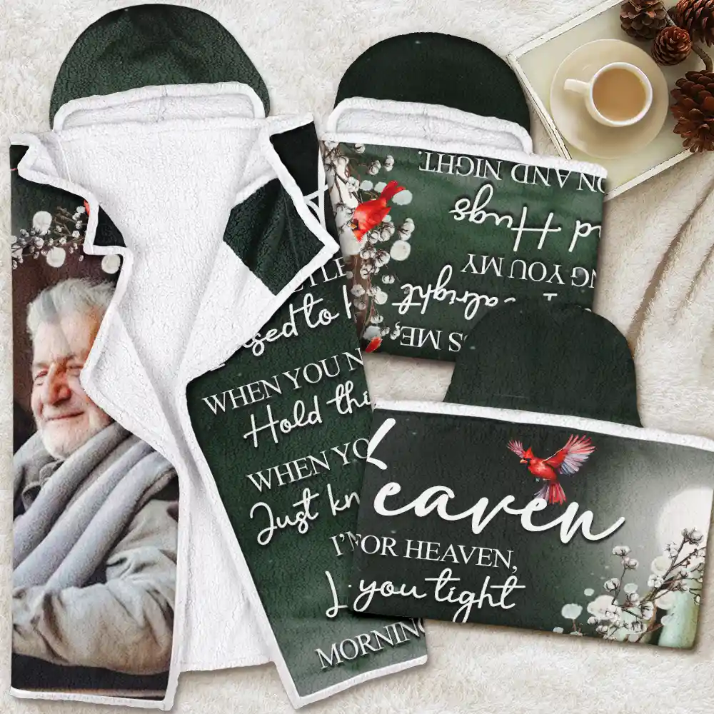 Custom Photo I'm Sending You My Love And Hugs - Personalized Wearable Hooded Blanket - Image 4
