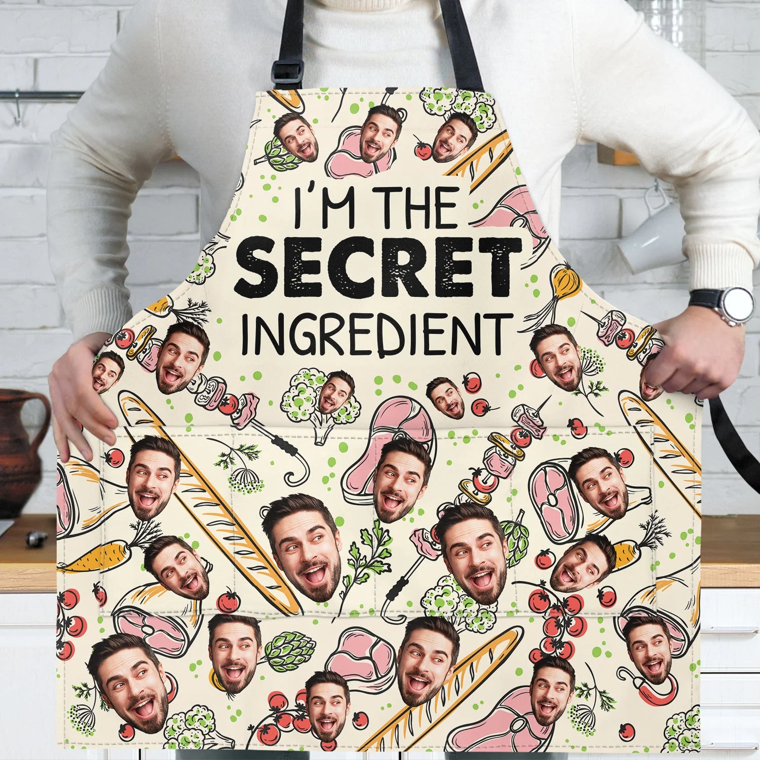 Custom Photo I'm The Secret Ingredient - Birthday, Anniversary, Funny Gift For Men, Husband, Boyfriend, Dad - Personalized Apron - Image 3