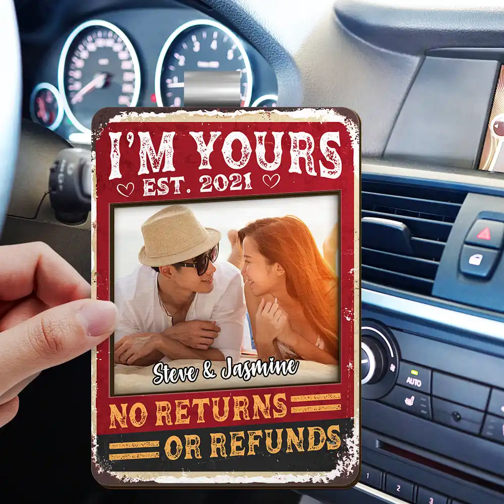 Custom Photo I'm Yours No Returns Or Refunds - Personalized Custom Shaped Car Visor Clip - Image 3