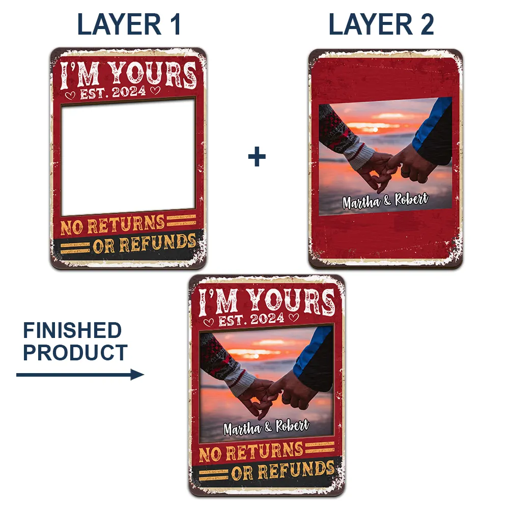 Custom Photo I'm Yours No Returns Or Refunds - Personalized Custom Shaped Car Visor Clip - Image 4