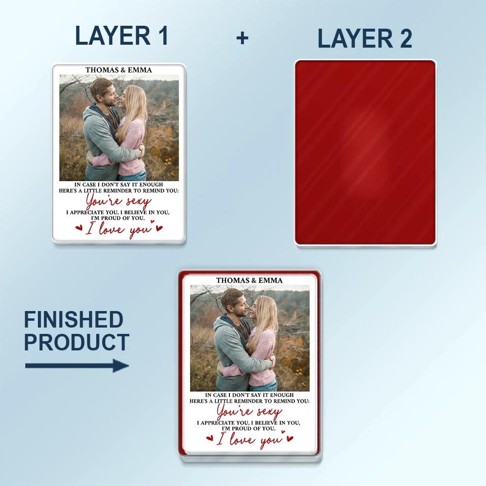 Custom Photo In Case I Don't Say It Enough Couple - Personalized Custom Shaped Acrylic Car Visor Clip - Image 5