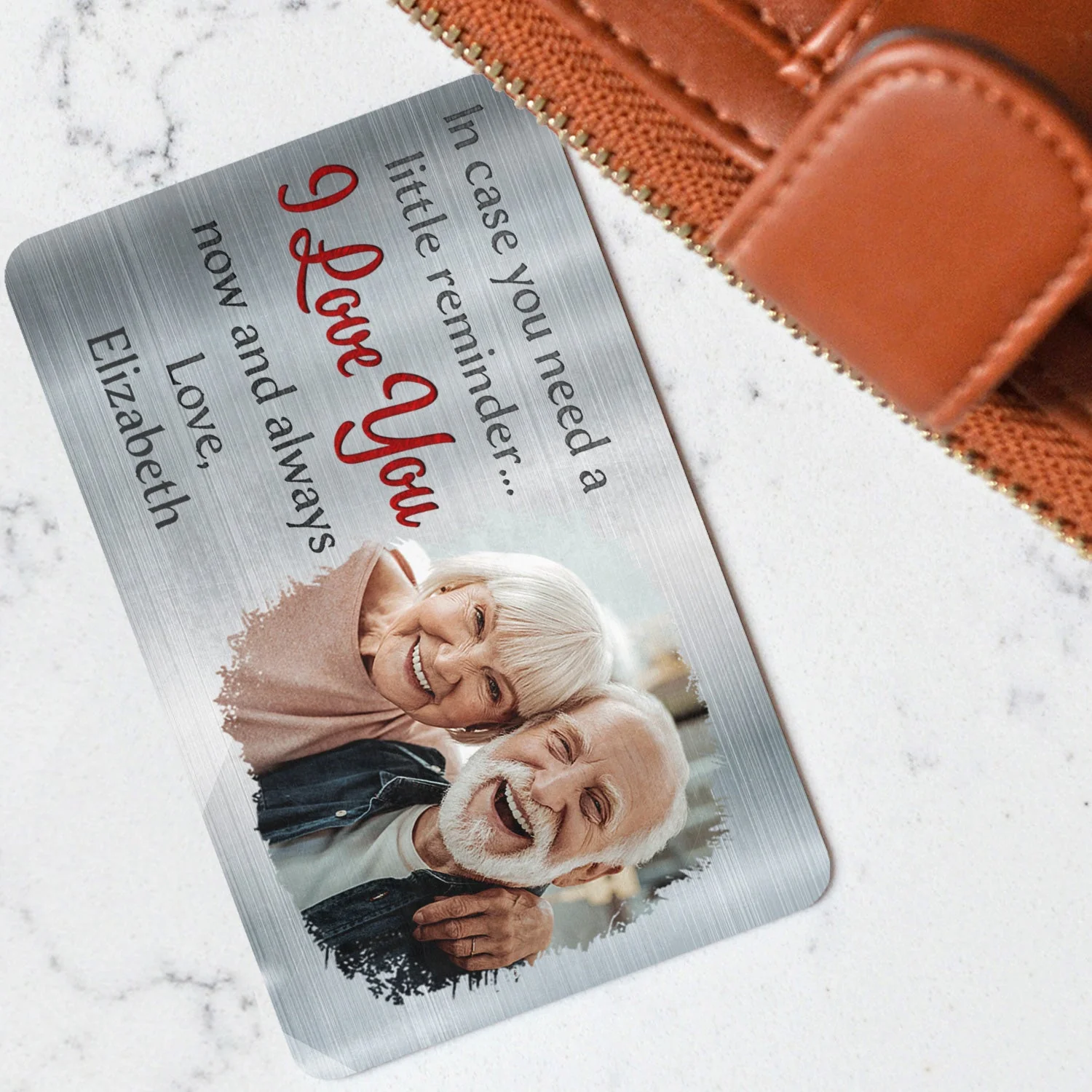Custom Photo In Case You Need A Little Reminder - Gift For Couples, Husband, Wife - Personalized Aluminum Wallet Card - Image 3