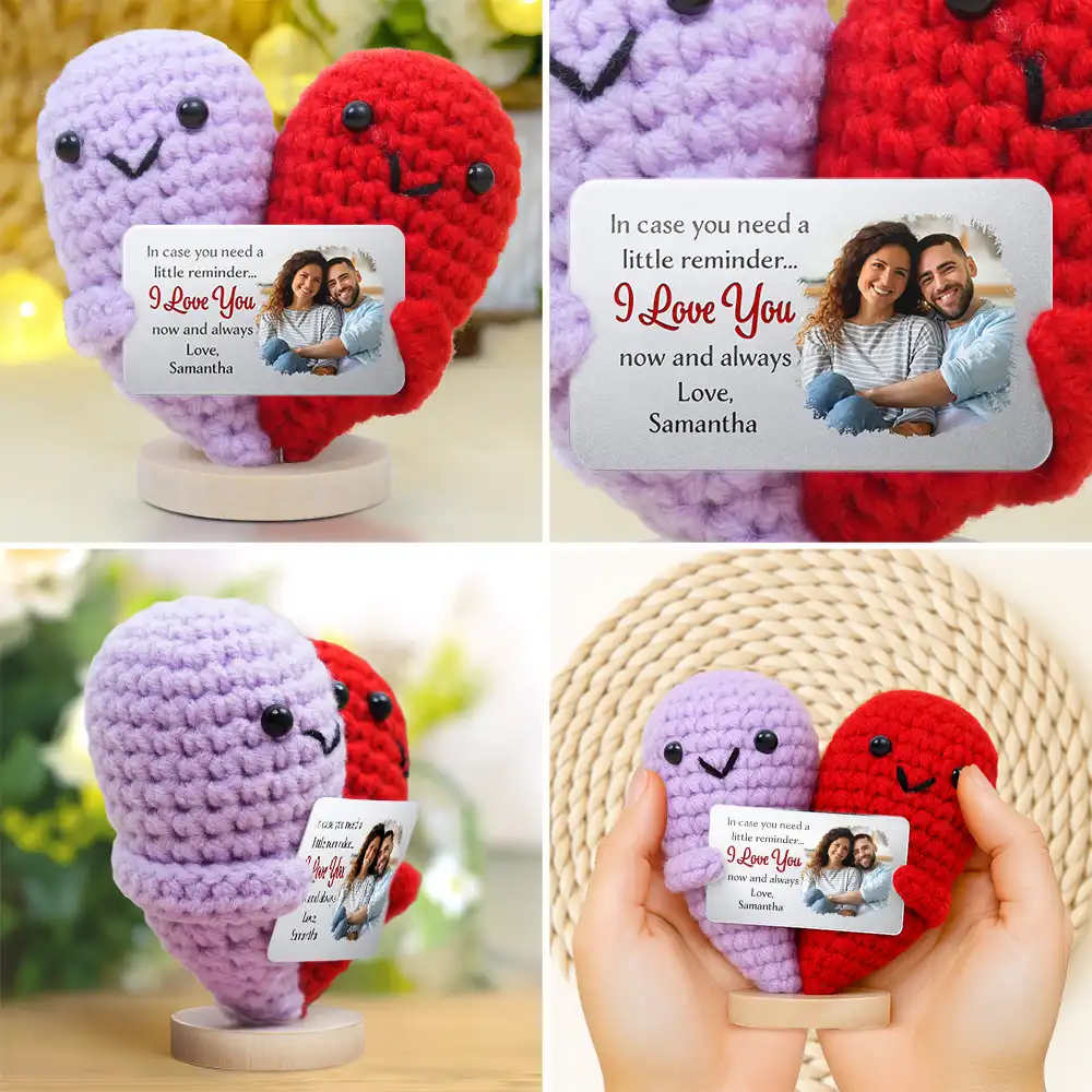 Custom Photo In Case You Need A Little Reminder - Personalized Doll Crochet With Custom Card - Image 3