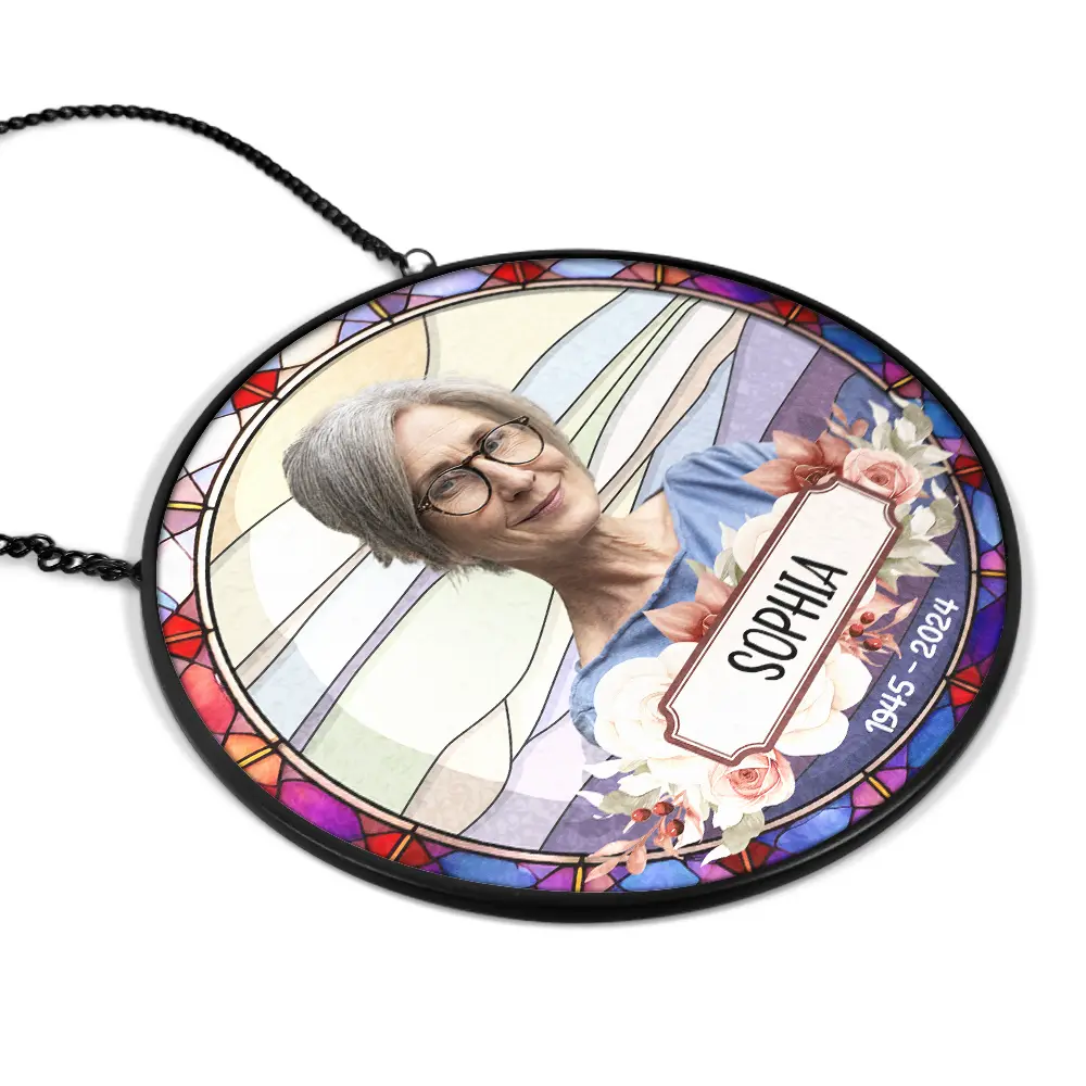 Custom Photo In Loving Memory Dog Cat - Personalized Stained Glass Window Hanging Suncatcher - Image 3