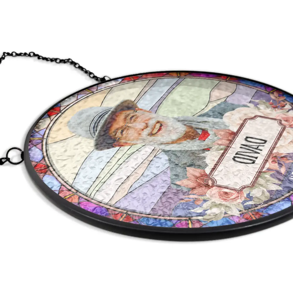 Custom Photo In Loving Memory Dog Cat - Personalized Stained Glass Window Hanging Suncatcher - Image 6