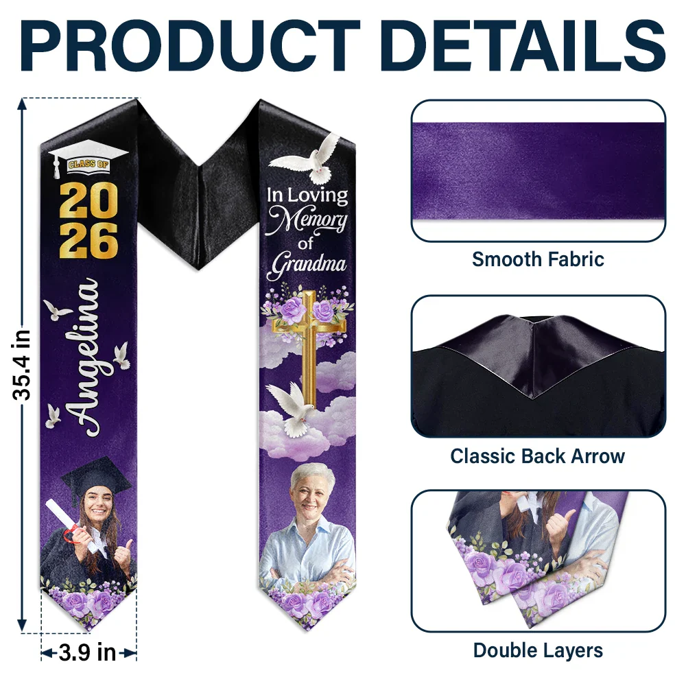 Custom Photo In Loving Memory Family - Personalized Stoles - Image 6