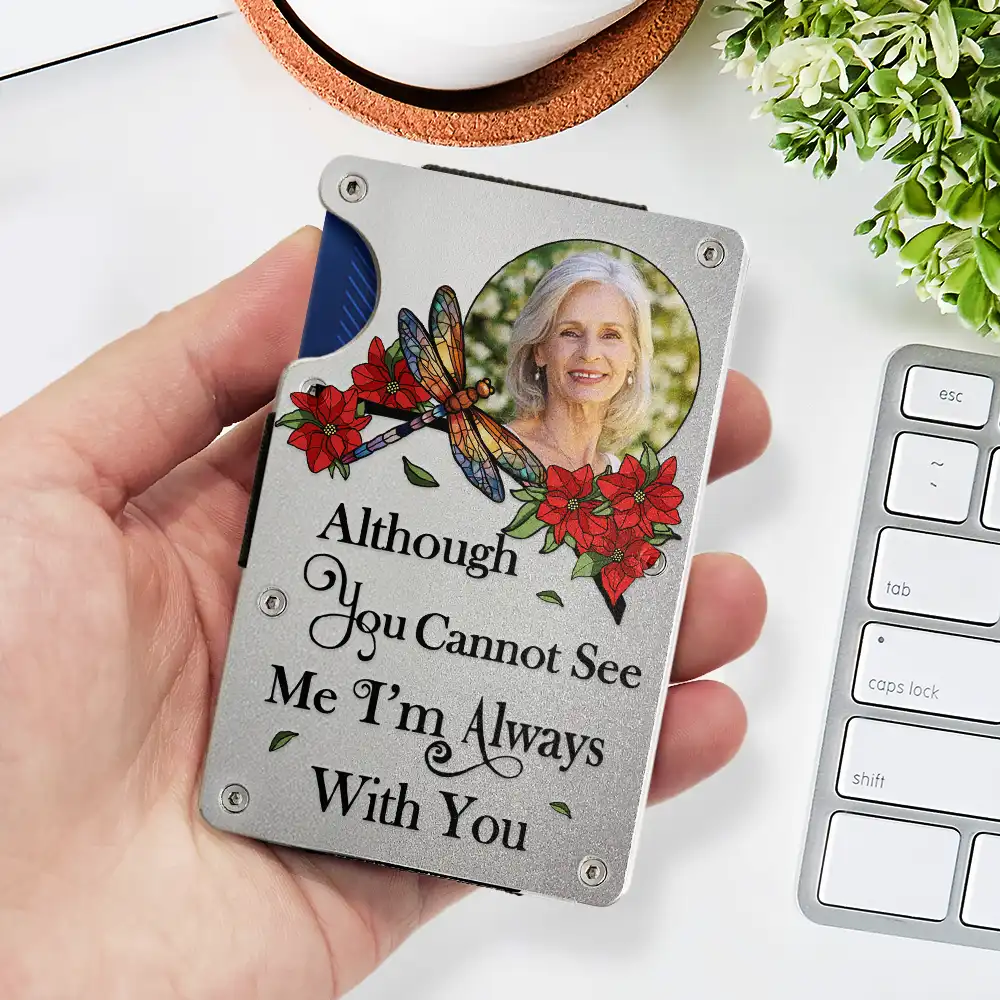 Custom Photo In Loving Memory I'm Always With You Memorial - Personalized Card Wallet With Money Clip - Image 2