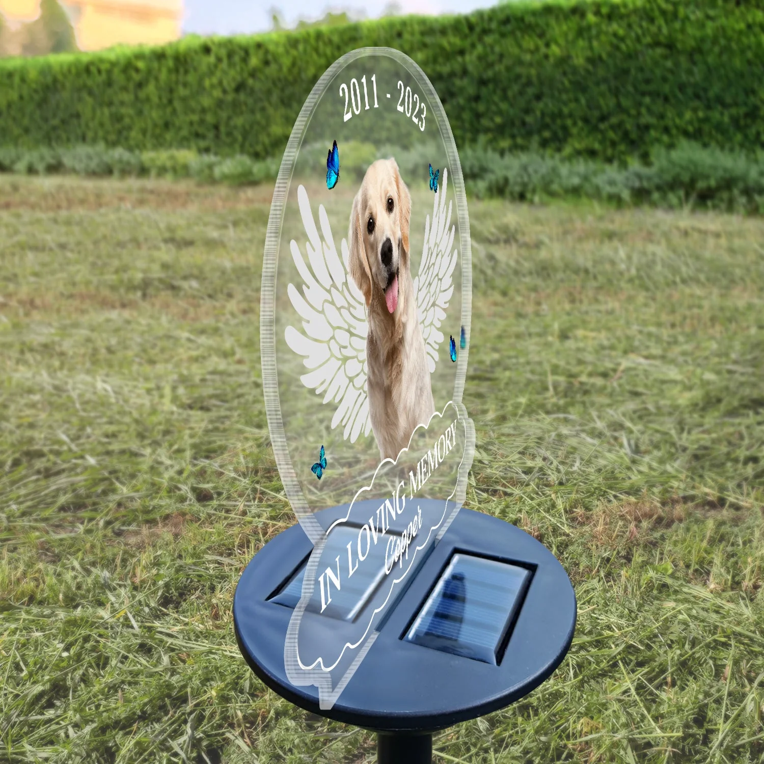 Custom Photo In Loving Memory - Memorial Gift For Dog Lovers, Cat Lovers, Pet Lovers - Personalized Solar Light - Image 4