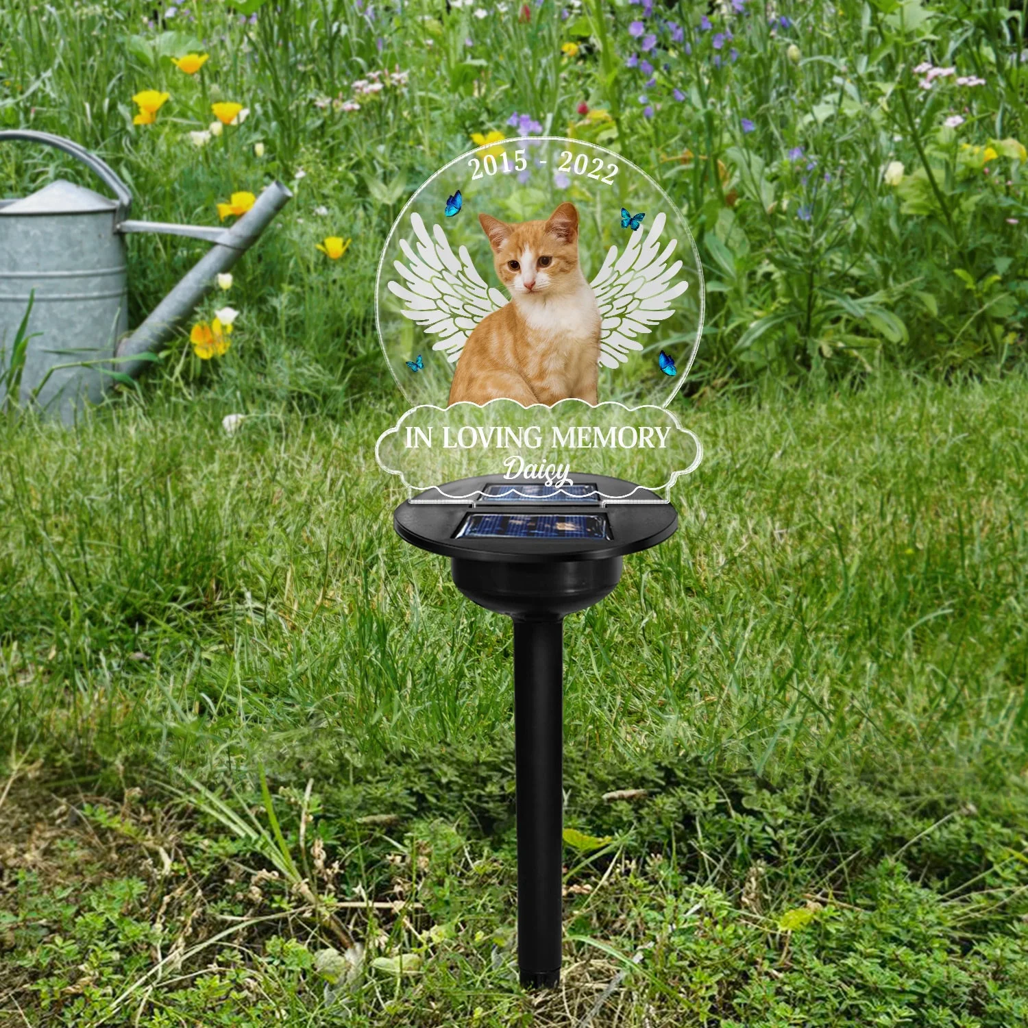 Custom Photo In Loving Memory - Memorial Gift For Dog Lovers, Cat Lovers, Pet Lovers - Personalized Solar Light - Image 5