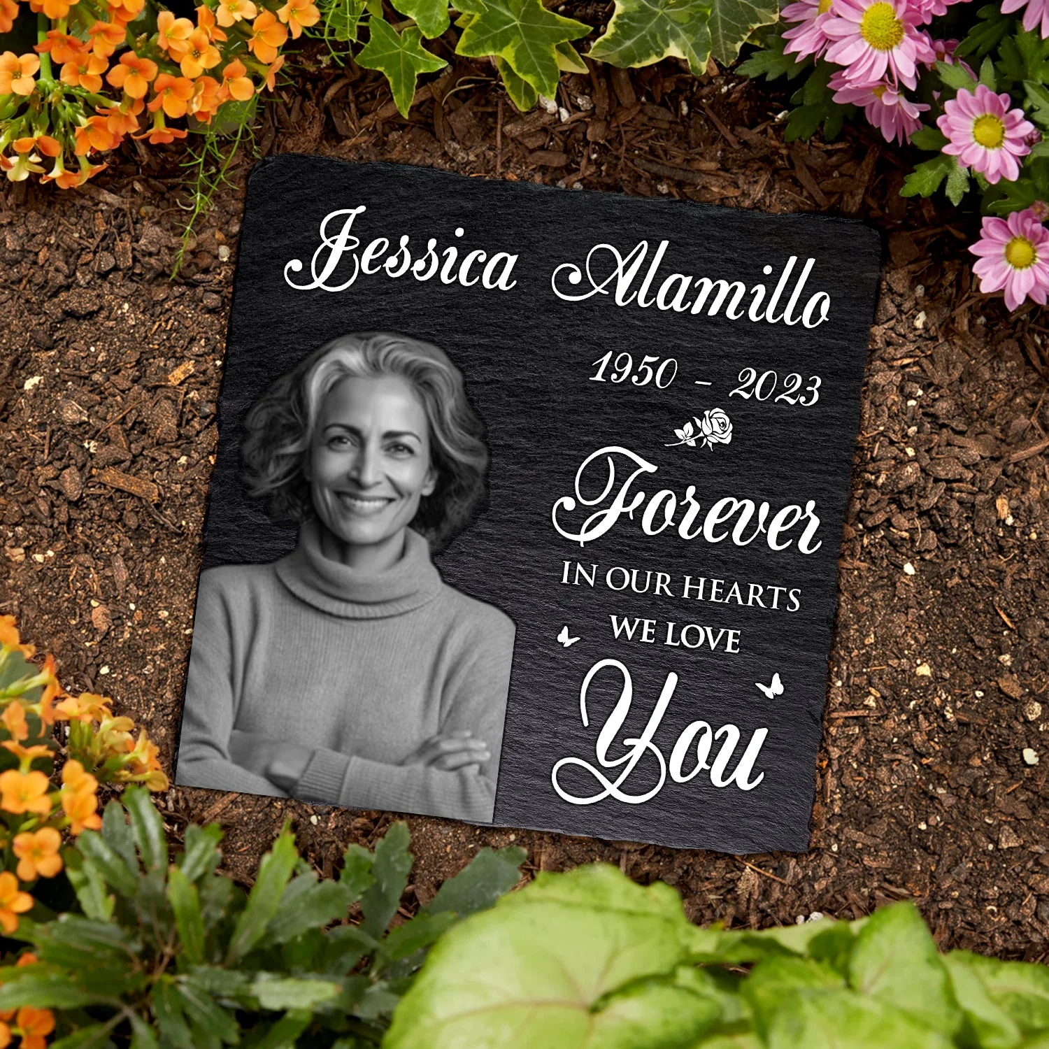 Custom Photo In Loving Memory - Memorial Gift For Family - Personalized Rectangle Memorial Garden Stone - Image 4