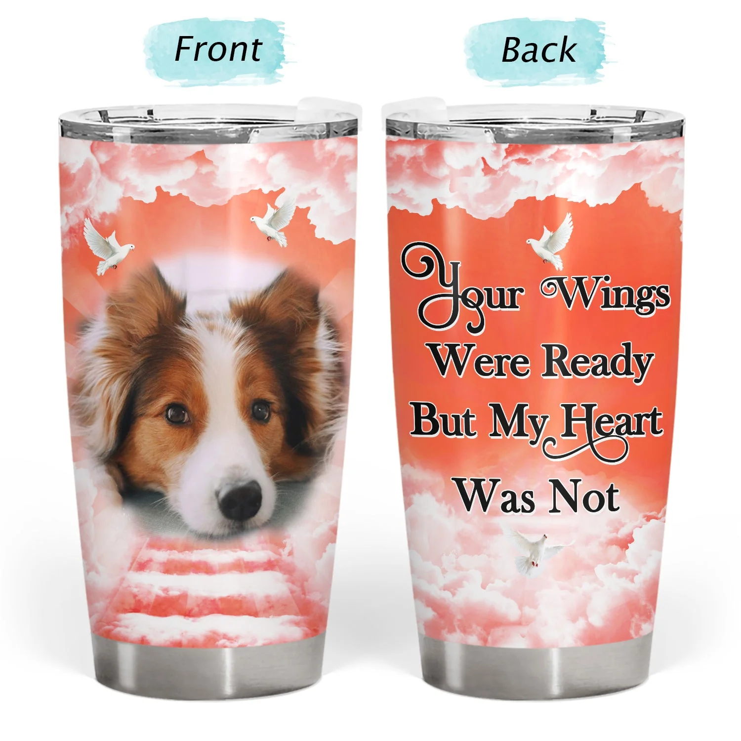 Custom Photo In Loving Memory - Memorial Gift For Family, Siblings, Friends, Dog Lovers, Cat Lovers - Personalized Tumbler - Image 3