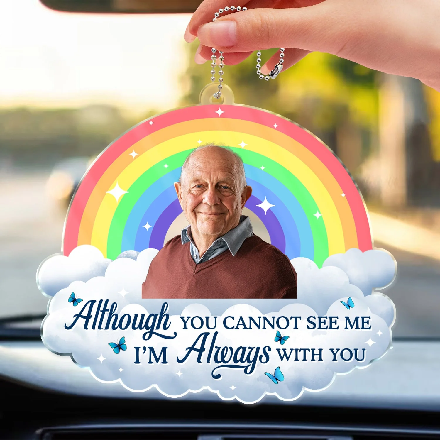 Custom Photo In Loving Memory - Memorial Gift For Pet, Family, Friends - Personalized Acrylic Car Hanger - Image 4