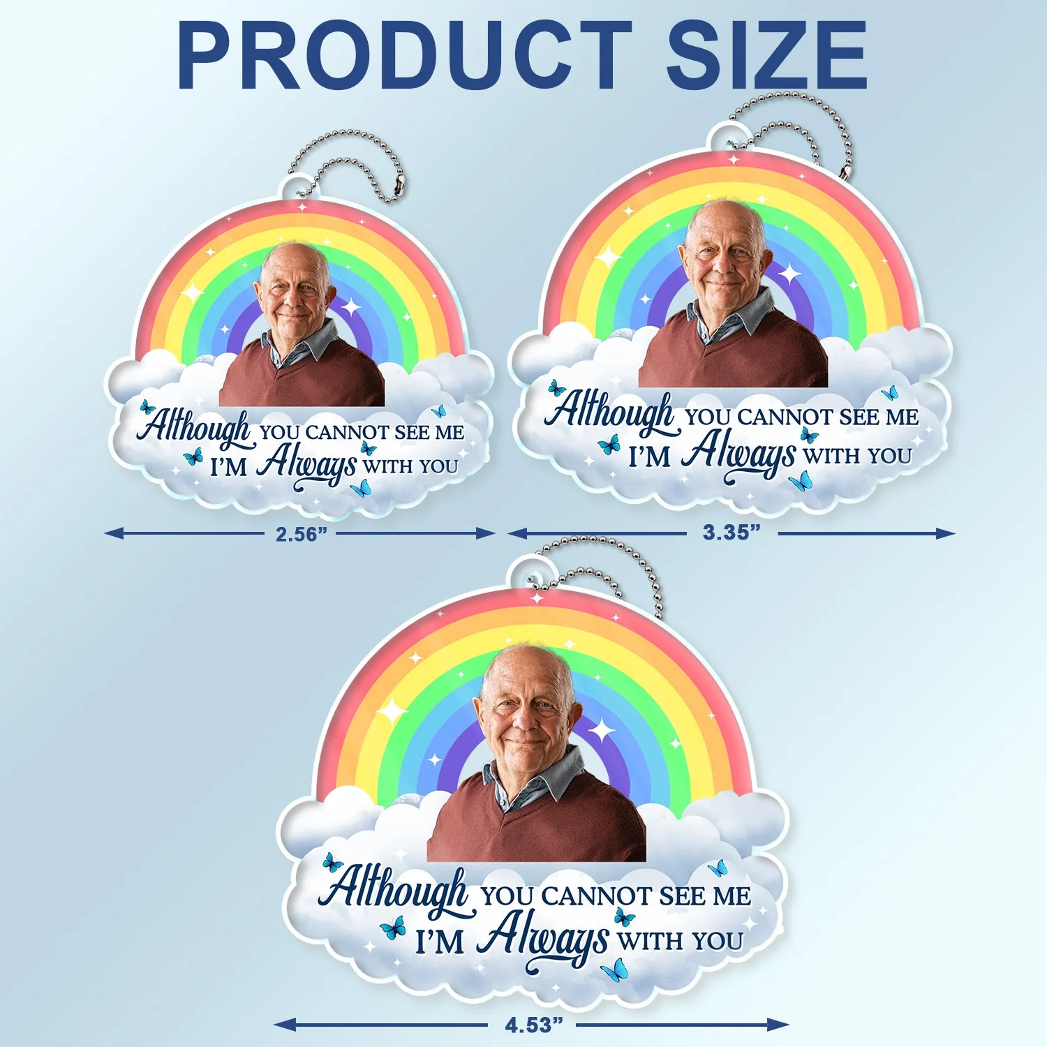 Custom Photo In Loving Memory - Memorial Gift For Pet, Family, Friends - Personalized Acrylic Car Hanger - Image 5