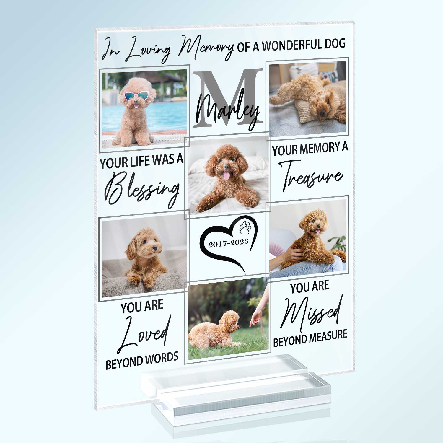 Custom Photo In Loving Memory Of A Wonderful Dog - Pet Memorial Gift, Sympathy Gift - Personalized Vertical Rectangle Acrylic Plaque - Image 2