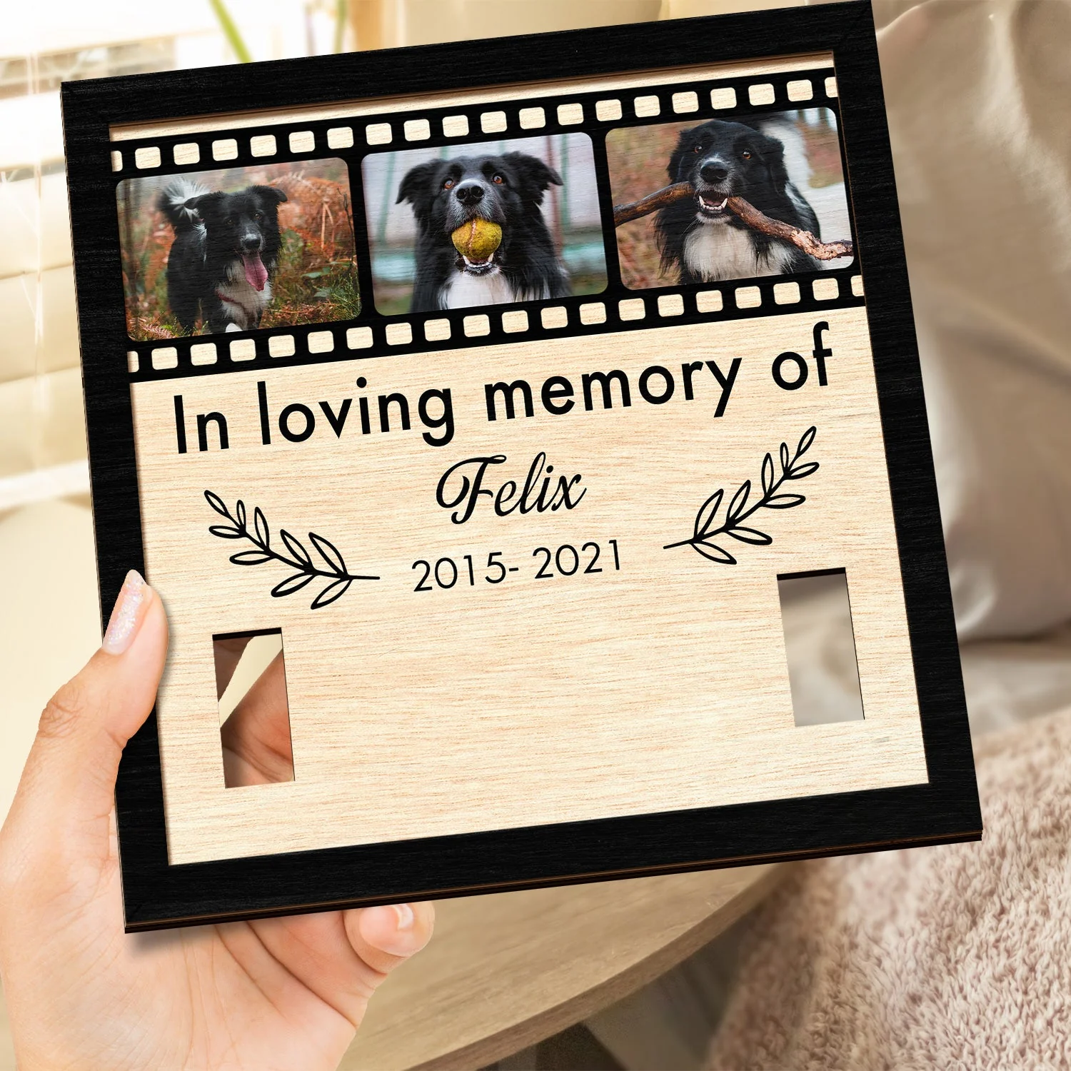 Custom Photo In Loving Memory Of - Memorial Gift For Dog Lover, Cat Mom, Pet Loss - Personalized 2-Layered Wooden Plaque With Stand - Image 4