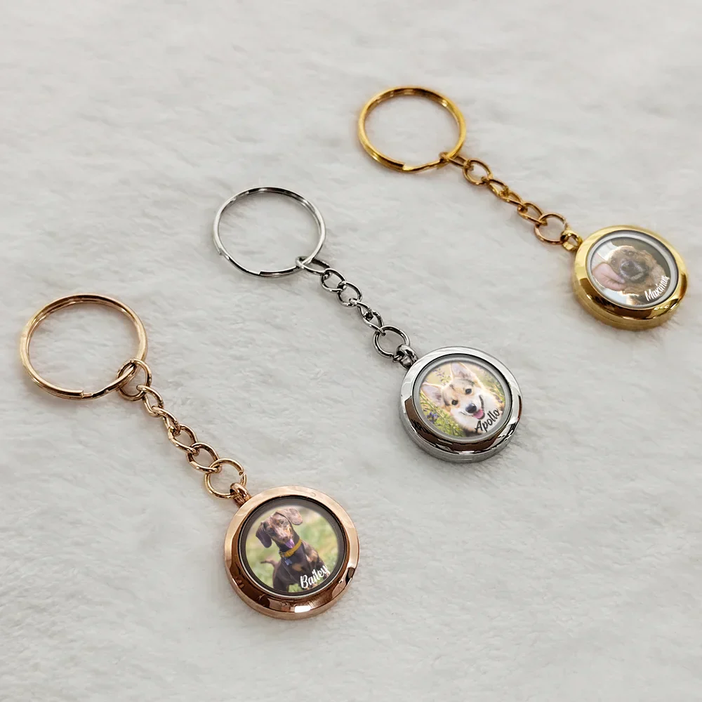 Custom Photo In Loving Memory Of My Beloved Dog, Cat, Family - Personalized Keepsake Keychain - Image 2