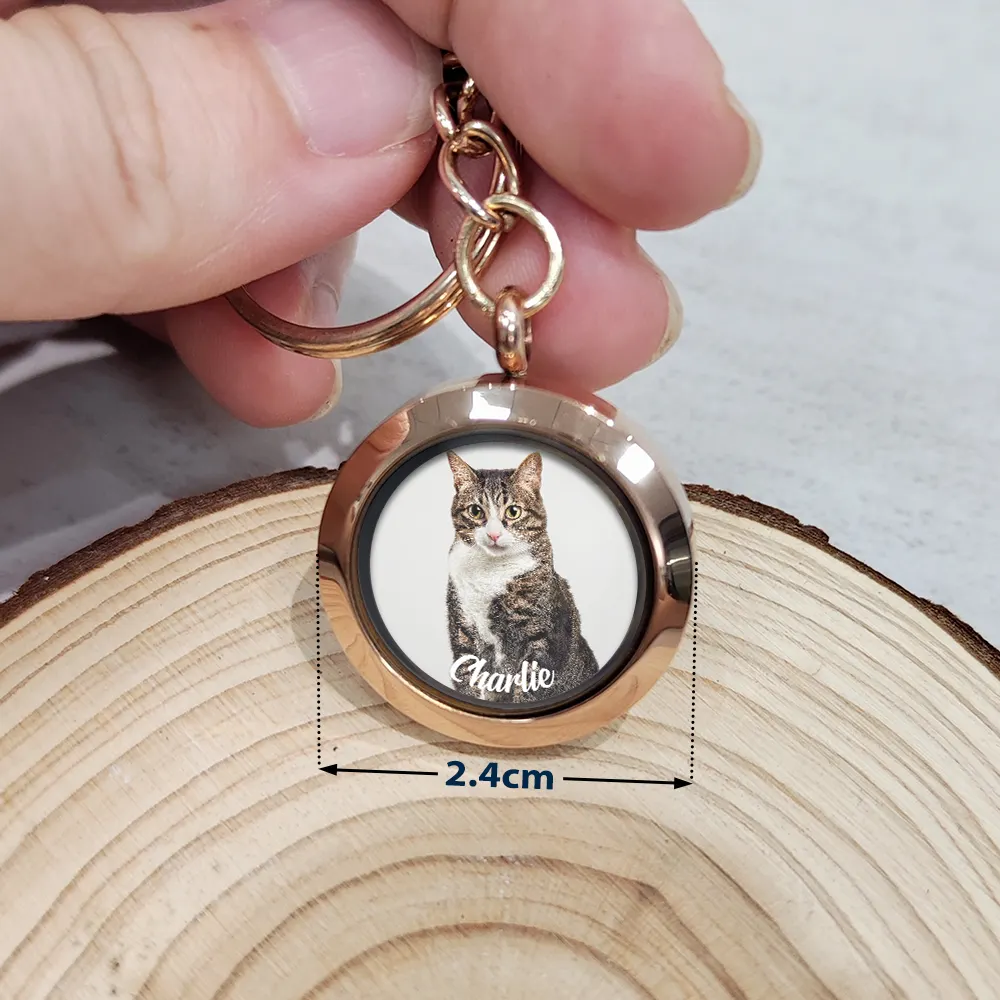 Custom Photo In Loving Memory Of My Beloved Dog, Cat, Family - Personalized Keepsake Keychain - Image 3