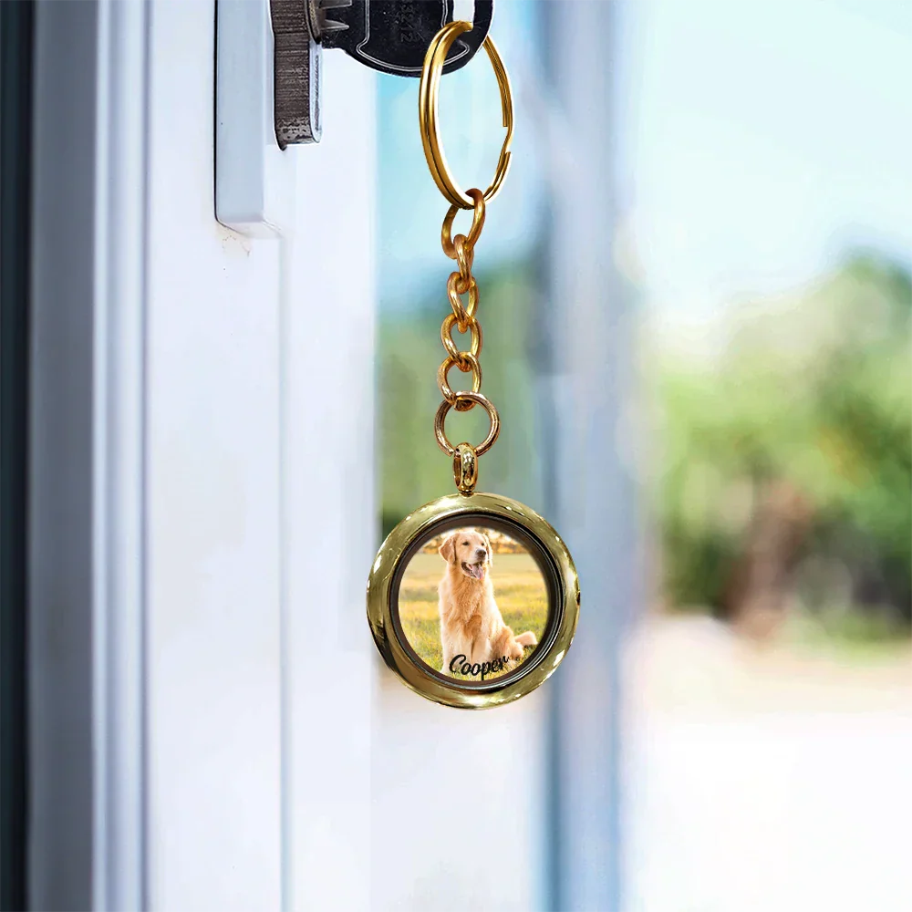 Custom Photo In Loving Memory Of My Beloved Dog, Cat, Family - Personalized Keepsake Keychain - Image 4
