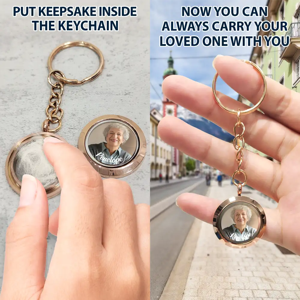 Custom Photo In Loving Memory Of My Beloved Dog, Cat, Family - Personalized Keepsake Keychain - Image 5