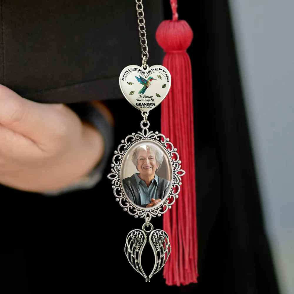 Custom Photo In Loving Memory Of - Personalized Graduation Tassel Charm - Image 3