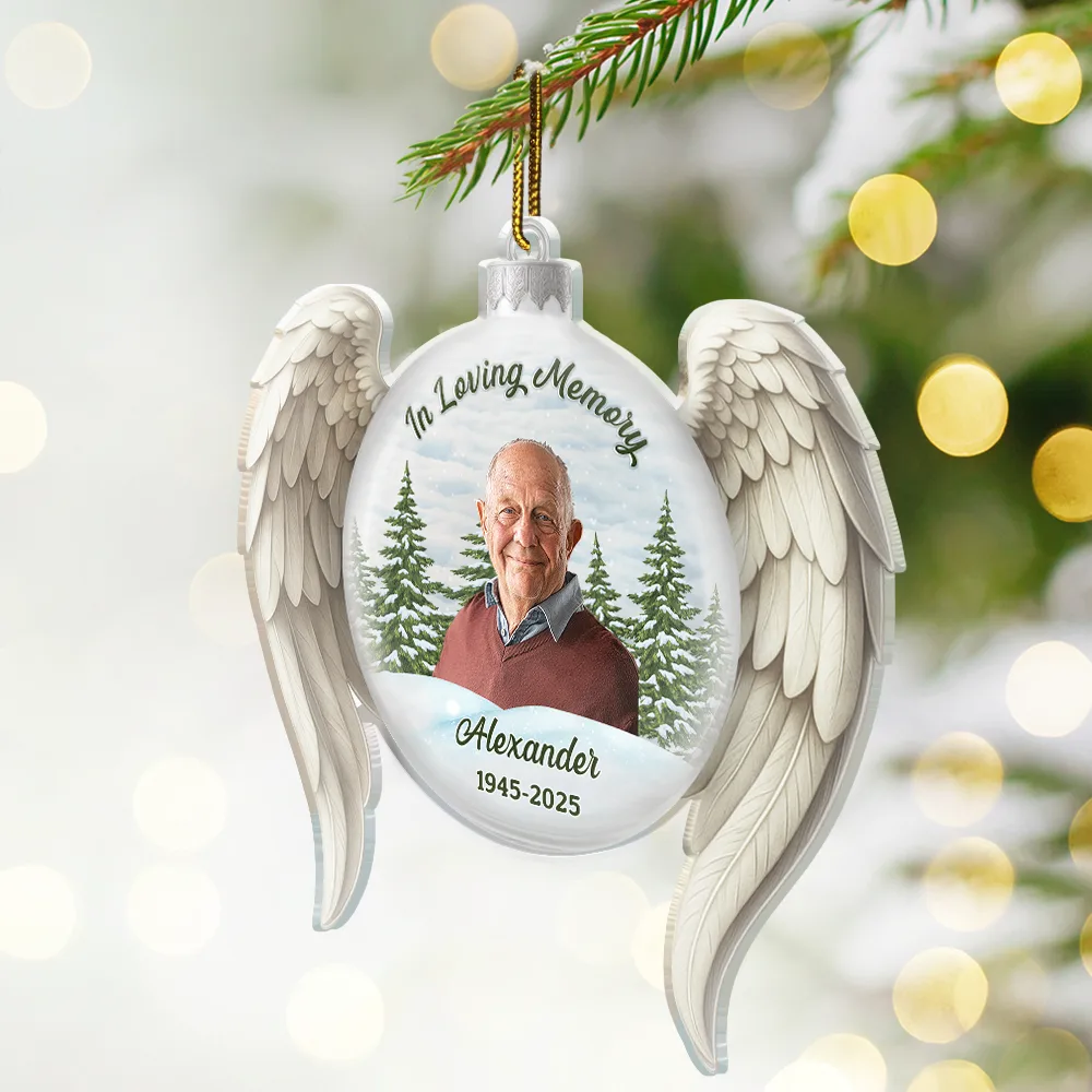 Custom Photo In Loving Memory - Personalized Custom Shaped Acrylic Ornament - Image 3