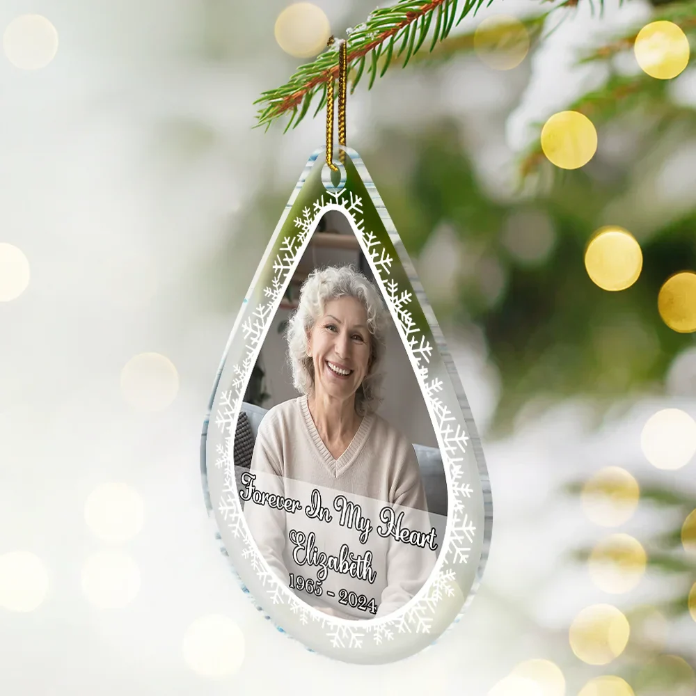 Custom Photo In Loving Memory - Personalized Custom Shaped Acrylic Ornament - Image 2
