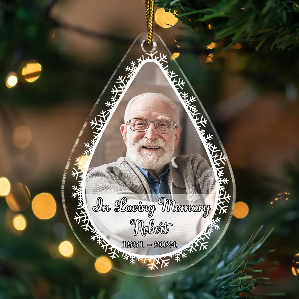 Custom Photo In Loving Memory - Personalized Custom Shaped Acrylic Ornament - Image 3