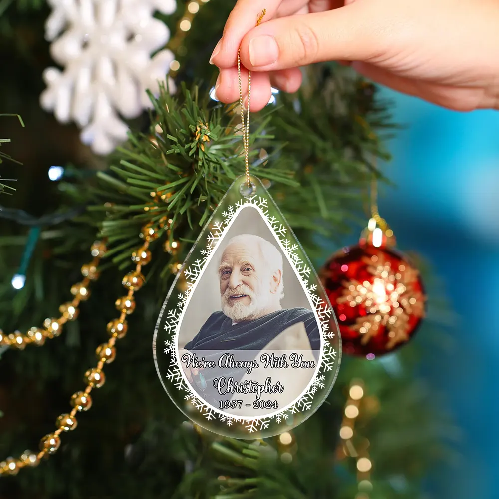 Custom Photo In Loving Memory - Personalized Custom Shaped Acrylic Ornament - Image 4
