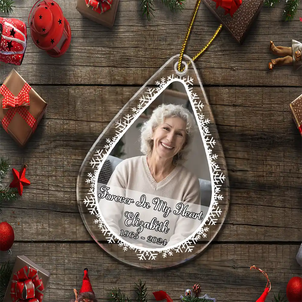 Custom Photo In Loving Memory - Personalized Custom Shaped Acrylic Ornament - Image 5