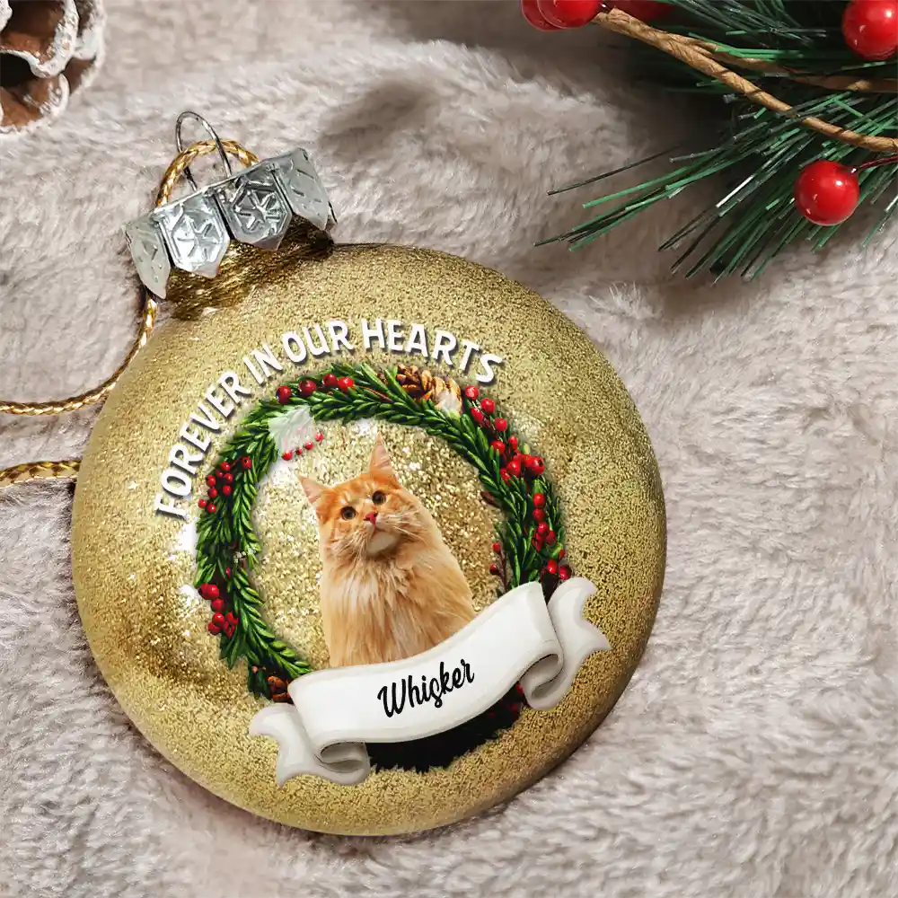 Custom Photo In Loving Memory Pet Lovers - Personalized Ball Ornament - Image 4