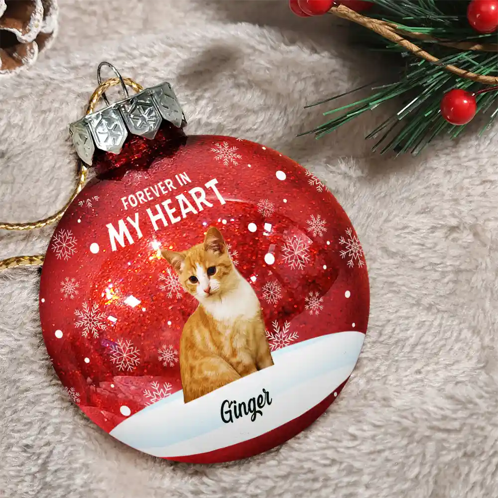 Custom Photo In Loving Memory Pet - Personalized Ball Ornament - Image 4