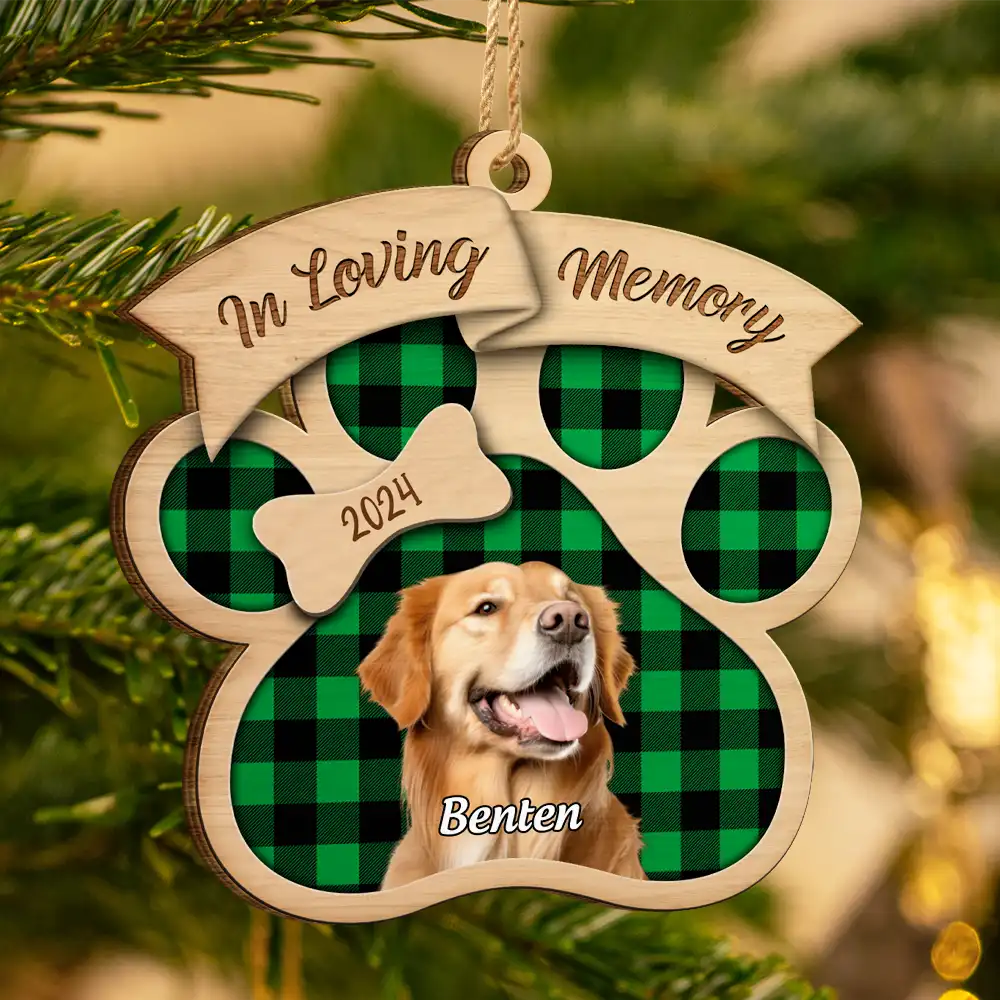 Custom Photo In Loving Memory Pet - Personalized Custom Shaped Wooden Ornament - Image 4