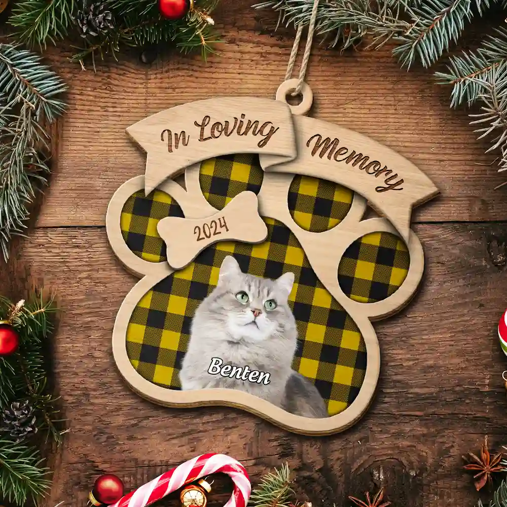 Custom Photo In Loving Memory Pet - Personalized Custom Shaped Wooden Ornament - Image 6