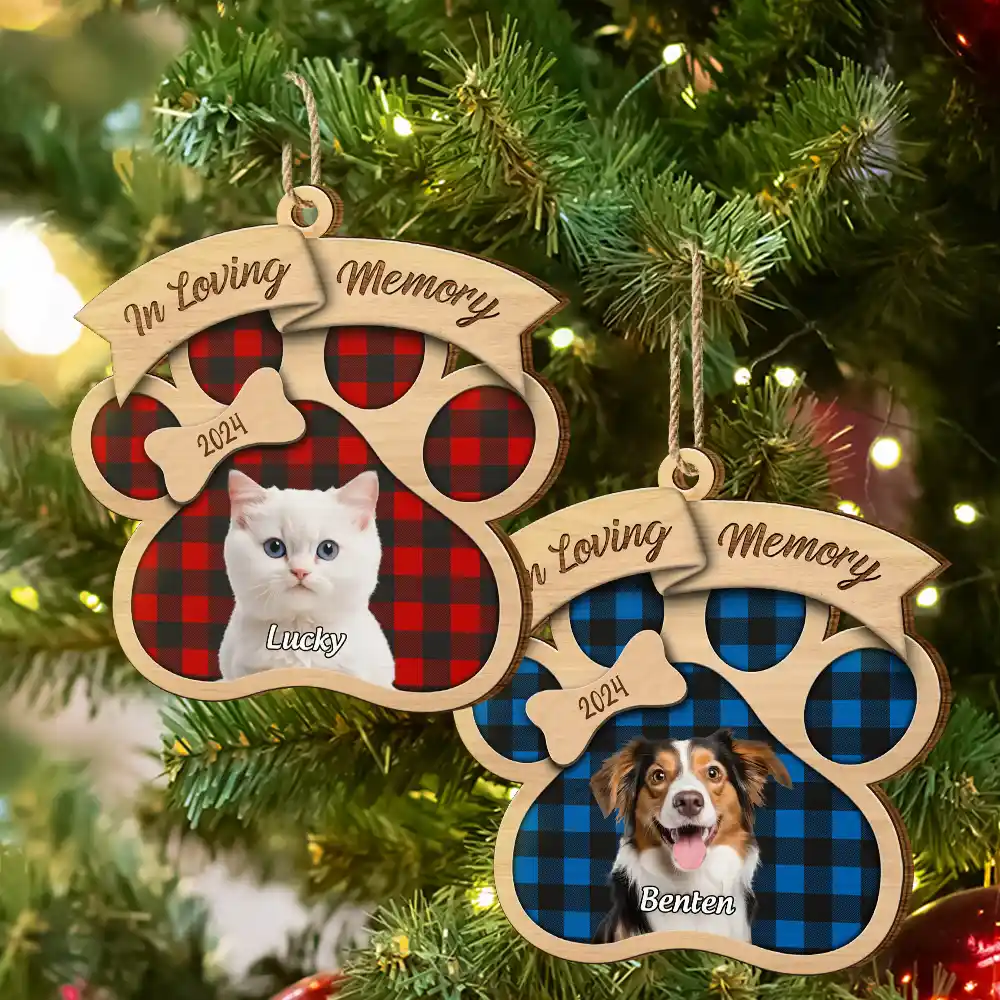 Custom Photo In Loving Memory Pet - Personalized Custom Shaped Wooden Ornament - Image 7
