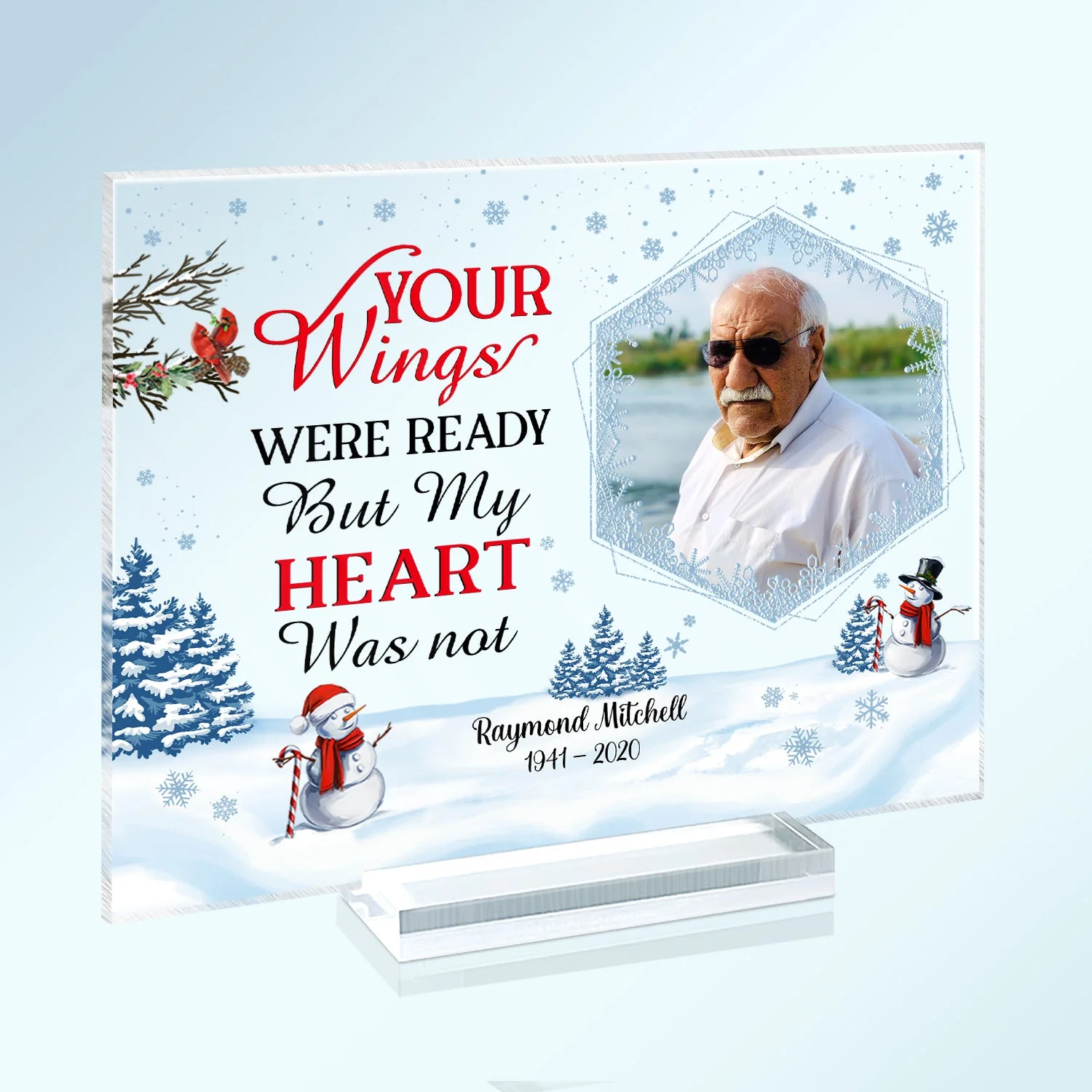 Custom Photo In Loving Memory Those We Love Don't Go Away Christmas - Memorial Gift For Family - Personalized Custom Horizontal Rectangle Acrylic Plaque - Image 2