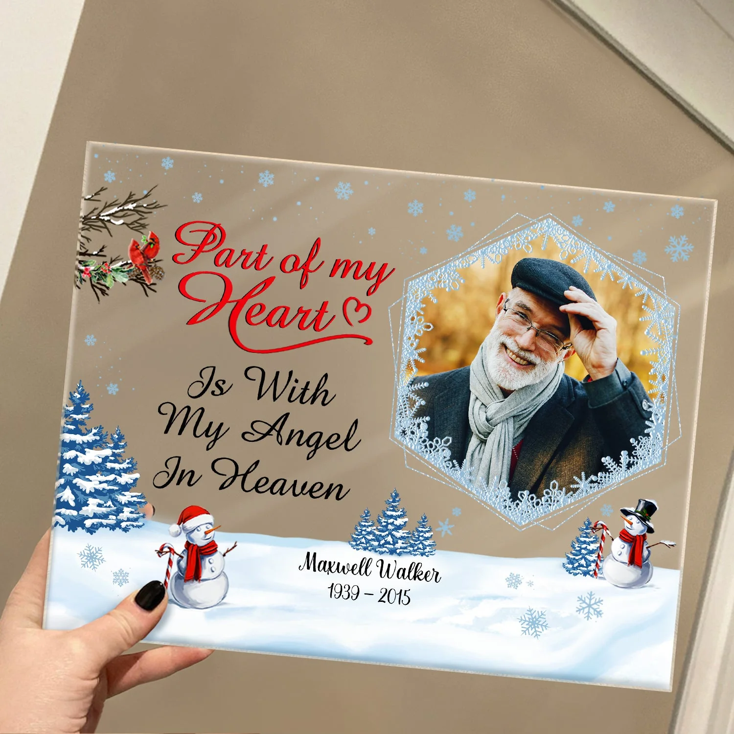 Custom Photo In Loving Memory Those We Love Don't Go Away Christmas - Memorial Gift For Family - Personalized Custom Horizontal Rectangle Acrylic Plaque - Image 4