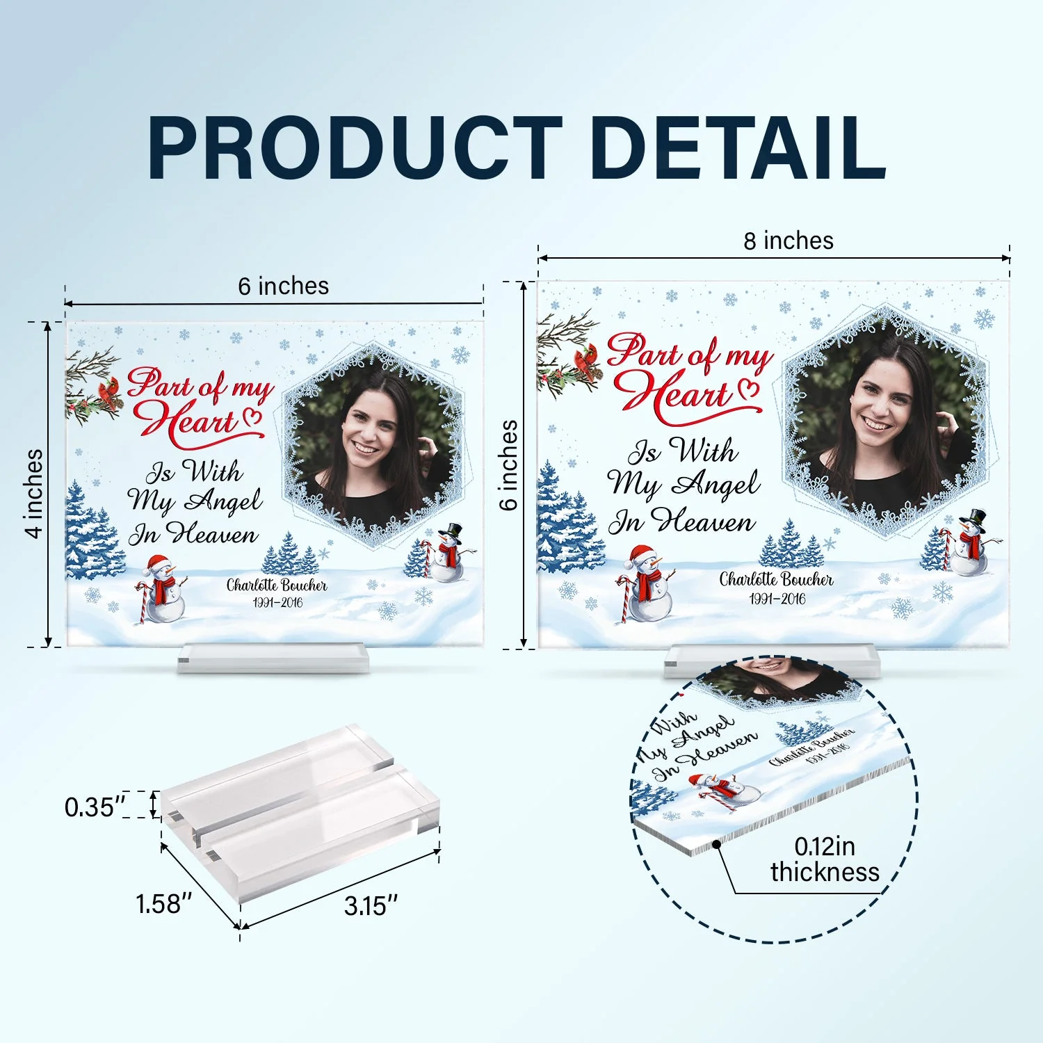 Custom Photo In Loving Memory Those We Love Don't Go Away Christmas - Memorial Gift For Family - Personalized Custom Horizontal Rectangle Acrylic Plaque - Image 5