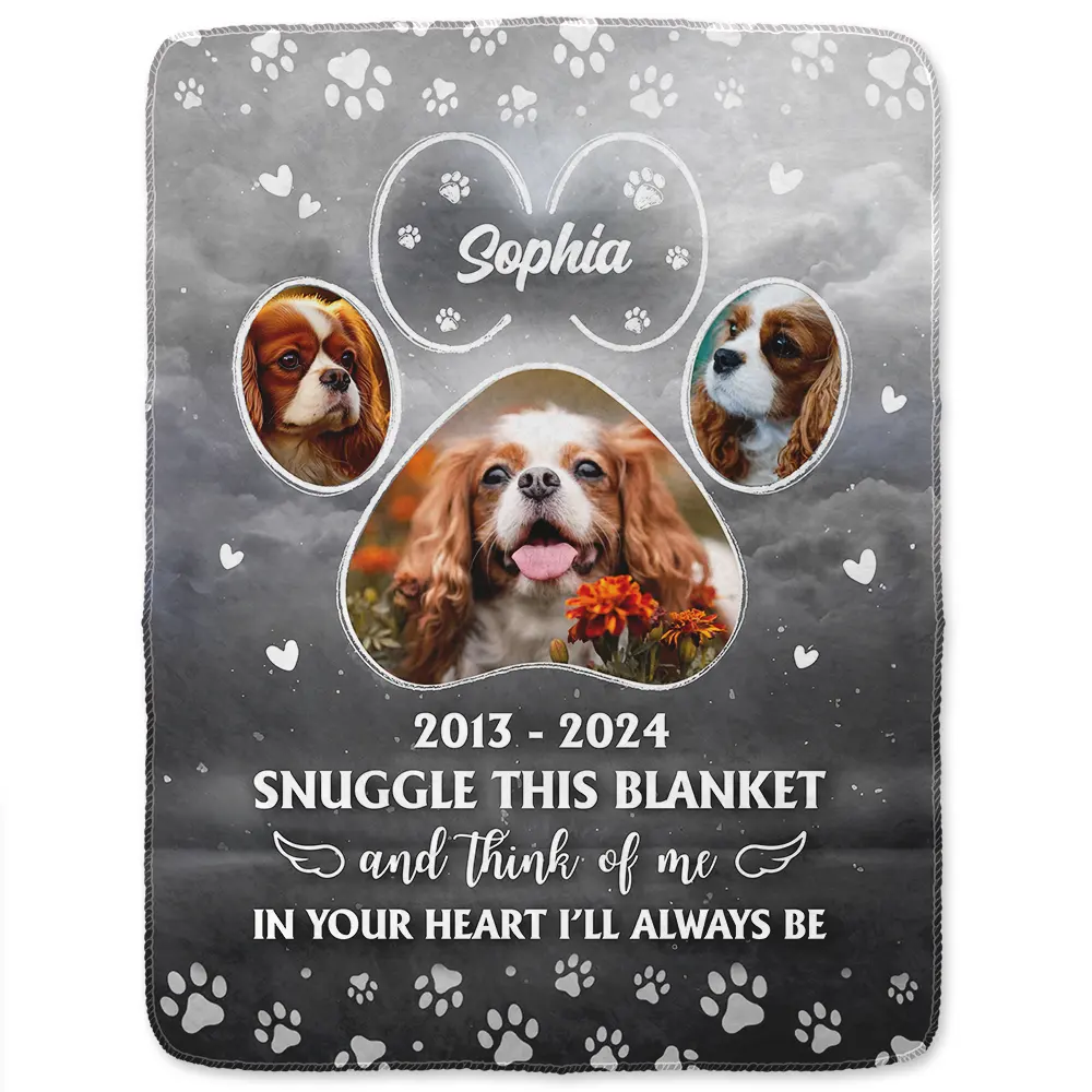 Custom Photo In Your Heart I'll Always Be Pet - Personalized Fleece Blanket, Sherpa Blanket - Image 2