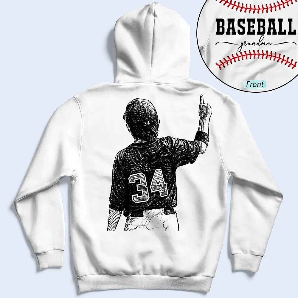 Custom Photo Ink Drawing Baseball Mom Dad - Personalized T Shirt - Image 5