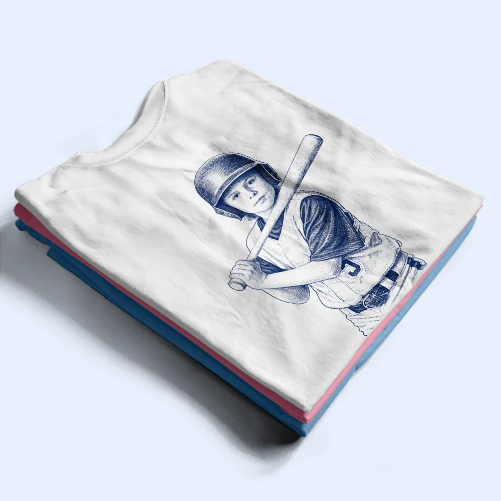 Custom Photo Ink Drawing Baseball Mom - Personalized T Shirt - Image 4