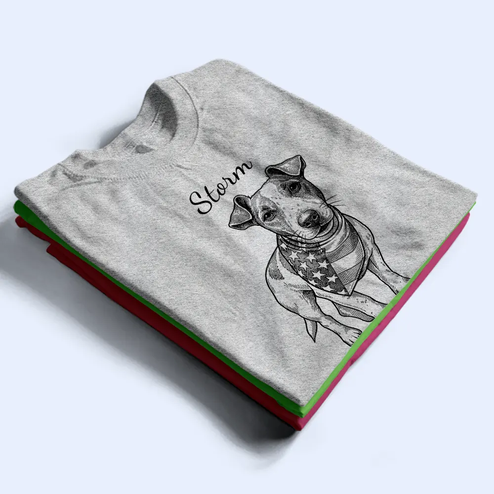 Custom Photo Ink Drawing Portrait Dog Cat Pet - Personalized T Shirt - Image 3