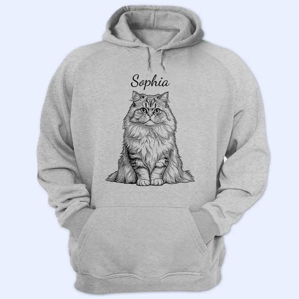 Custom Photo Ink Drawing Portrait Dog Cat Pet - Personalized T Shirt - Image 5
