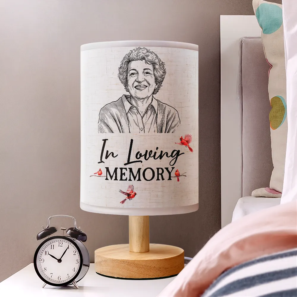 Custom Photo Ink Drawing When You Miss Me Have No Fear Memorial - Personalized Fabric Lamp - Image 3