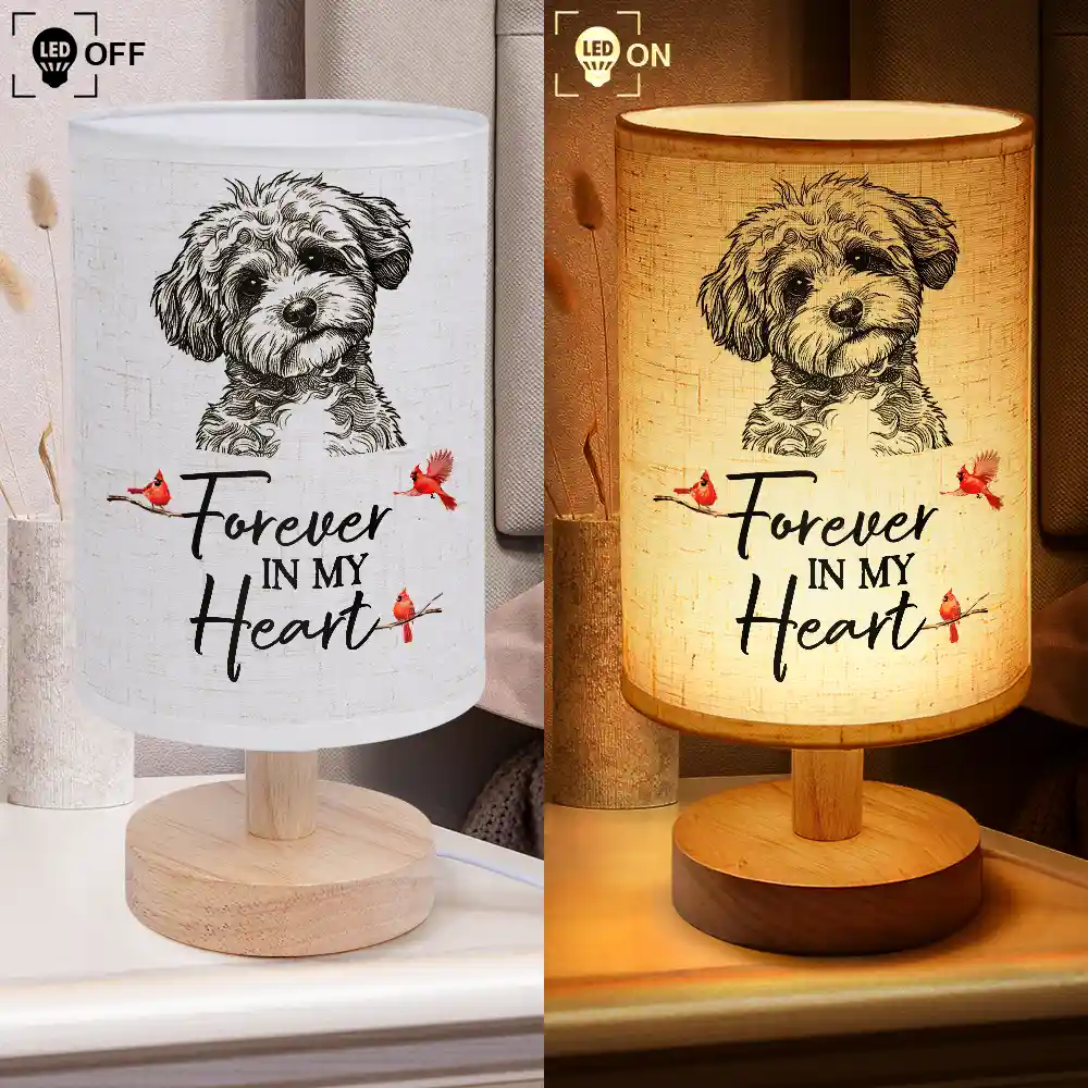 Custom Photo Ink Drawing When You Miss Me Have No Fear Memorial - Personalized Fabric Lamp - Image 5