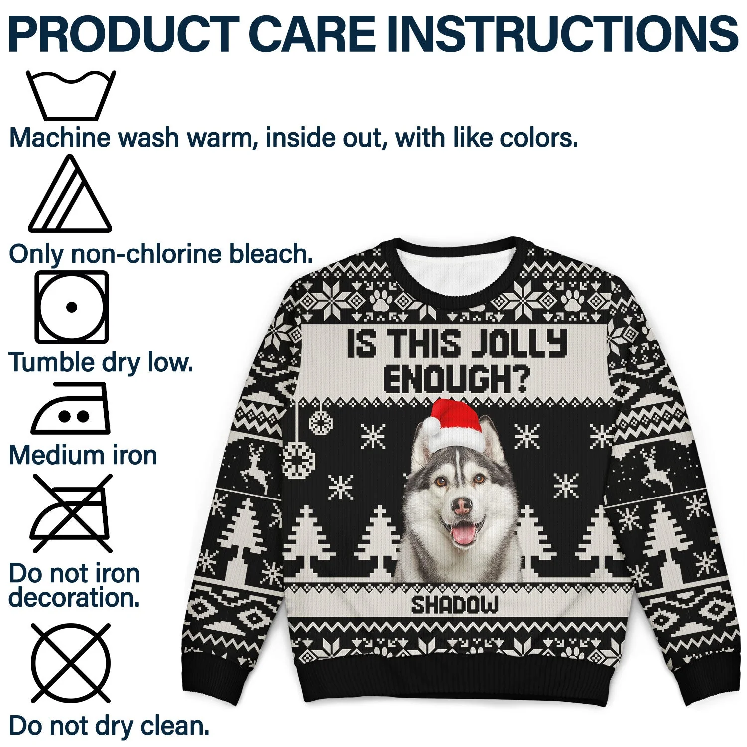 Custom Photo Is This Jolly Enough - Christmas Gift For Dog, Cat, Pet Lovers - Personalized Unisex Ugly Sweater - Image 8