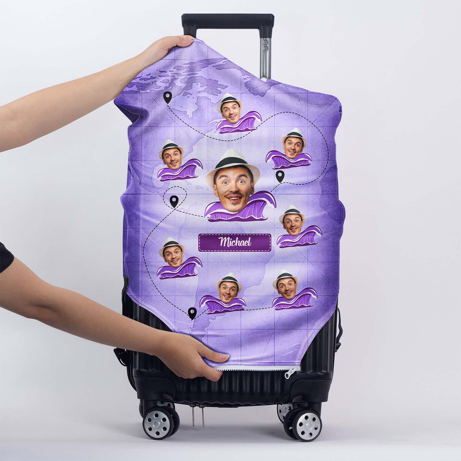 Custom Photo Just A Girl Boy Who Loves Traveling - Gift For Traveling Lovers - Personalized Custom Luggage Cover - Image 5