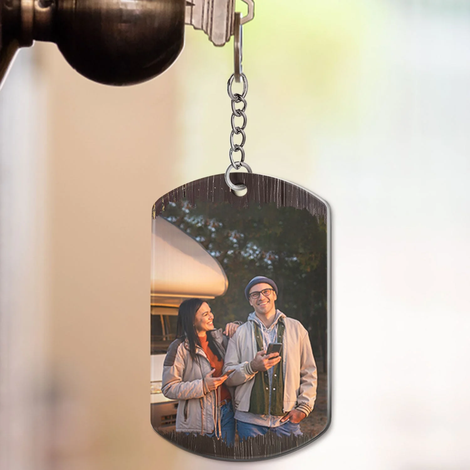 Custom Photo Keys To The Camper - Anniversary, Loving Gifts For Couples, Husband, Wife, Camping Lovers - Personalized Aluminum Keychain - Image 3